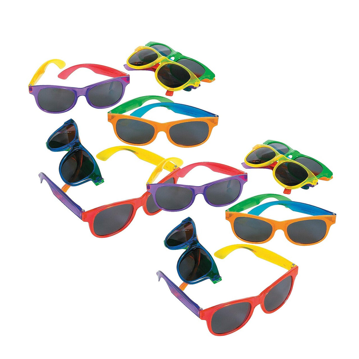 Adults Bright Transparent Sunglasses - 12 Pc.