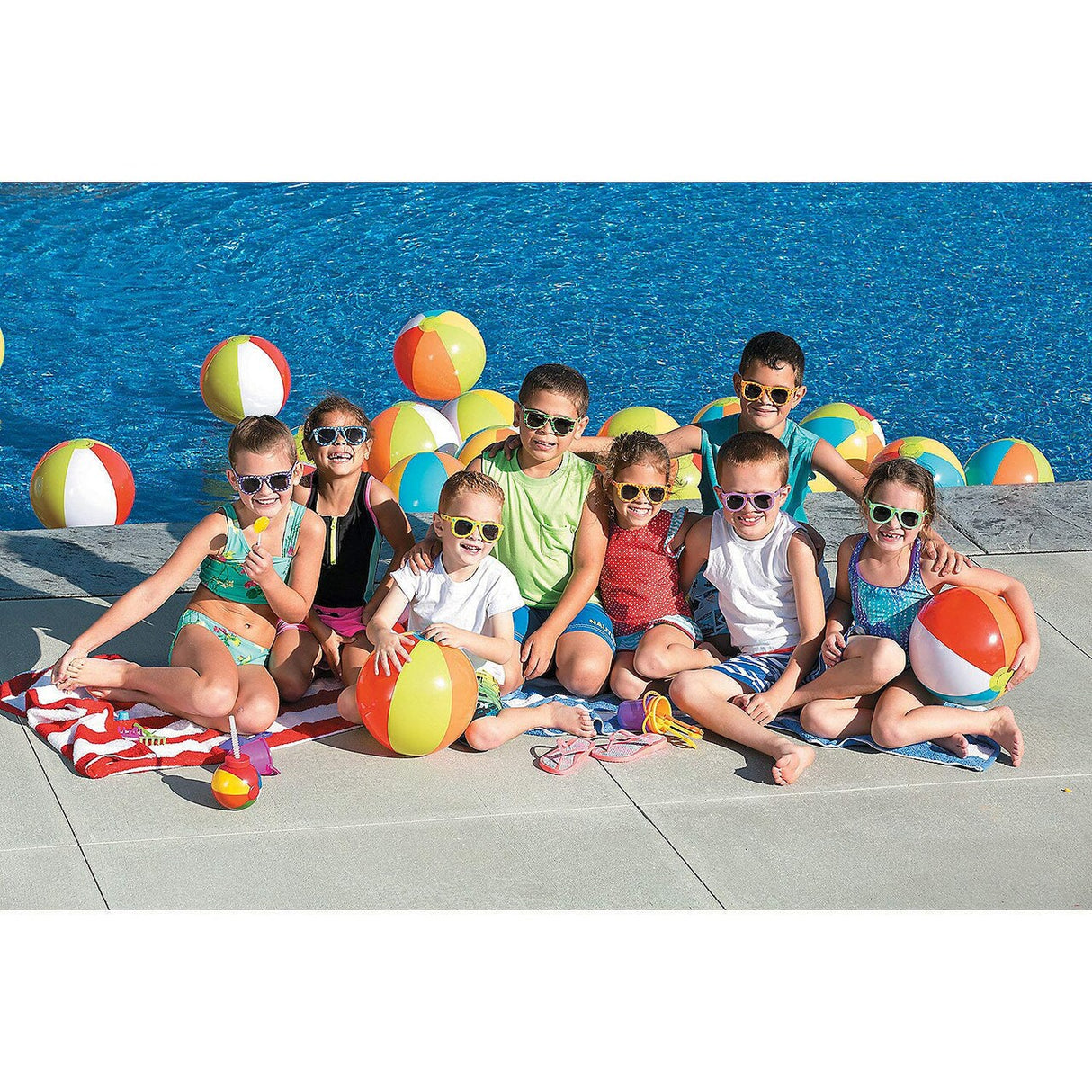 Kids Patterned Plastic Sunglasses Assortment – 5" x 4 3/4", 48 Pc