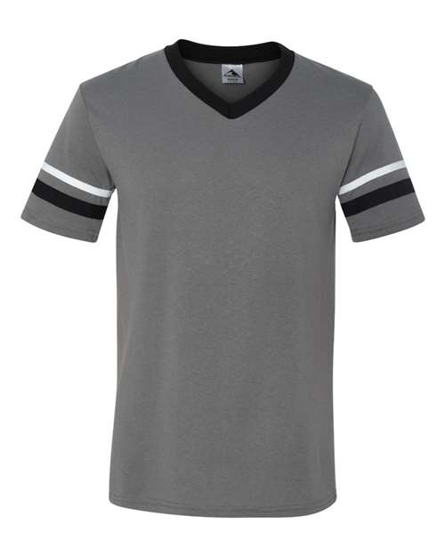 Augusta Sportswear V-Neck Jersey with Striped Sleeves