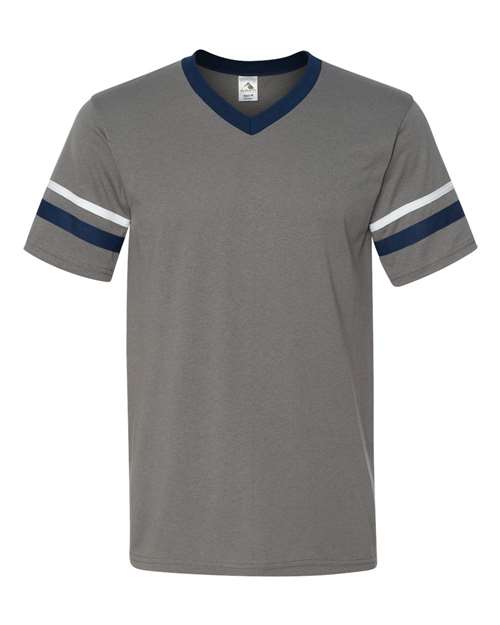 Augusta Sportswear V-Neck Jersey with Striped Sleeves