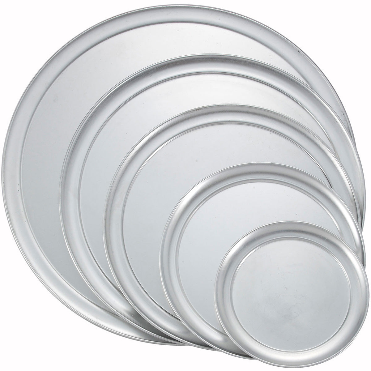 Winco Wide Rim Aluminum Pizza Tray, 10"