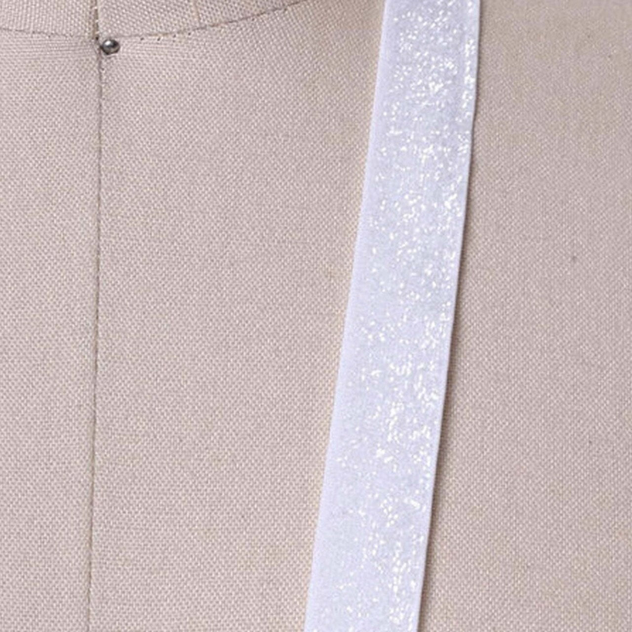 2 Yards Optic White Glitter Elastic Trim 5/8" Stretch for Crafts & Headbands