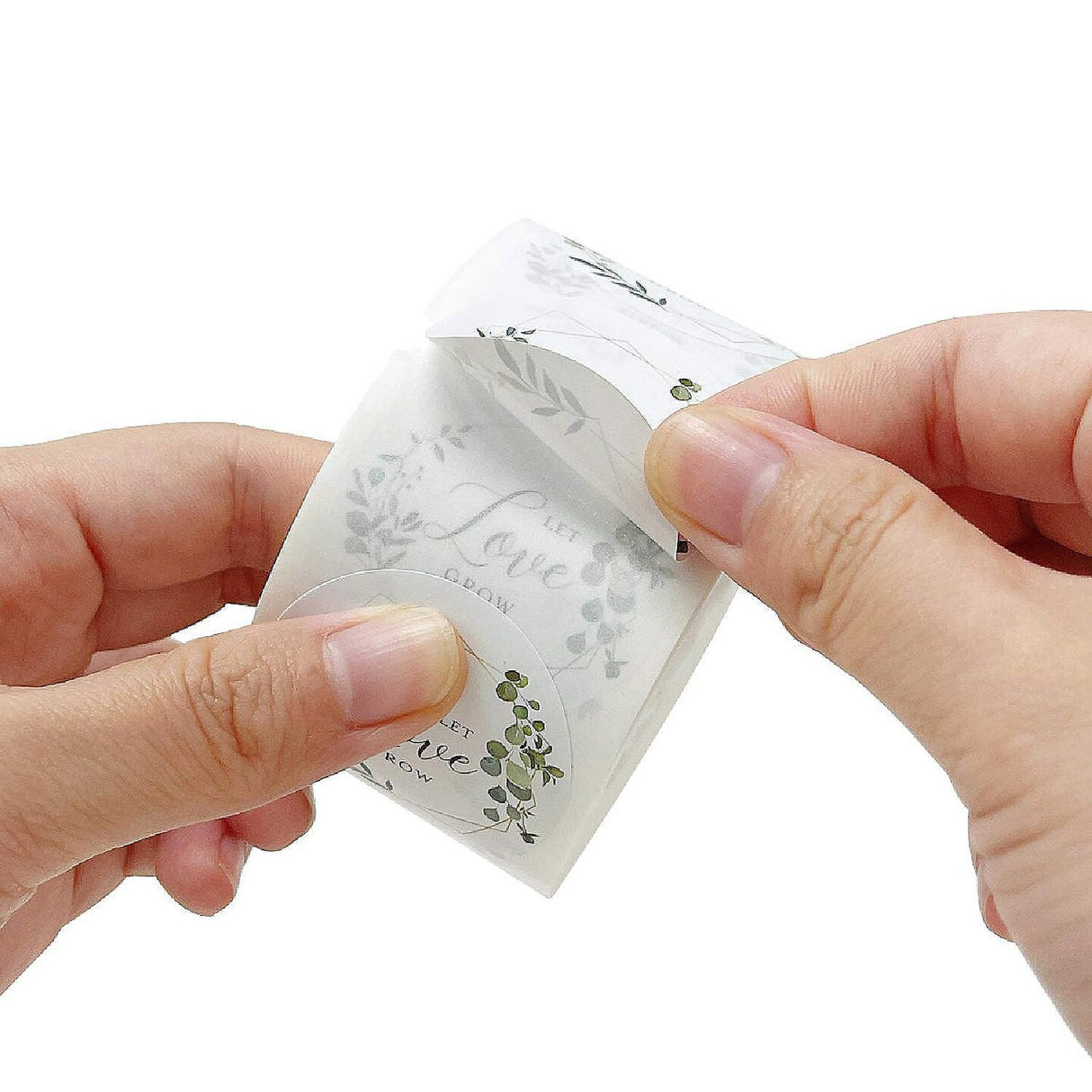 Wrapables 1.5 inch Let Love Grow Stickers Roll Sealing Stickers and Labels 500 Pc