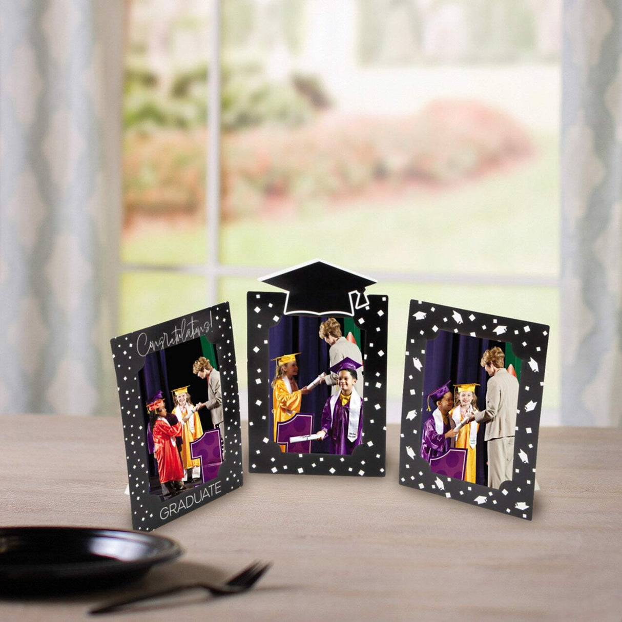 Graduate Photo Frame Centerpieces – 3-Piece Tabletop Set (8"–9.5")