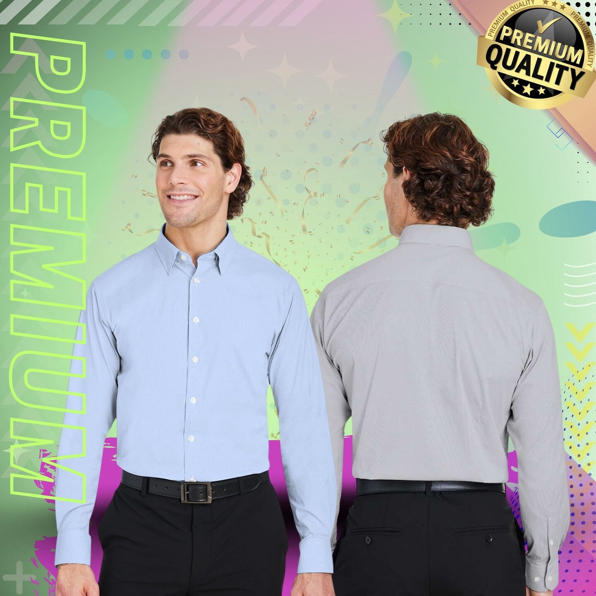 Devon & Jones® Men’s Luxury Microstripe Dress Shirt Lightweight Breathable and Performance Ready