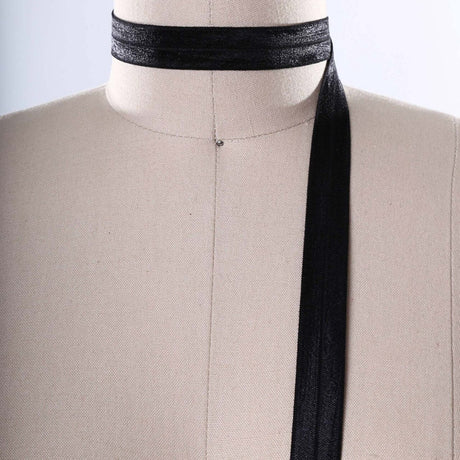 5/8" 3 Yards Shiny Black Fold Over Elastic Trim Soft Bias Stretch