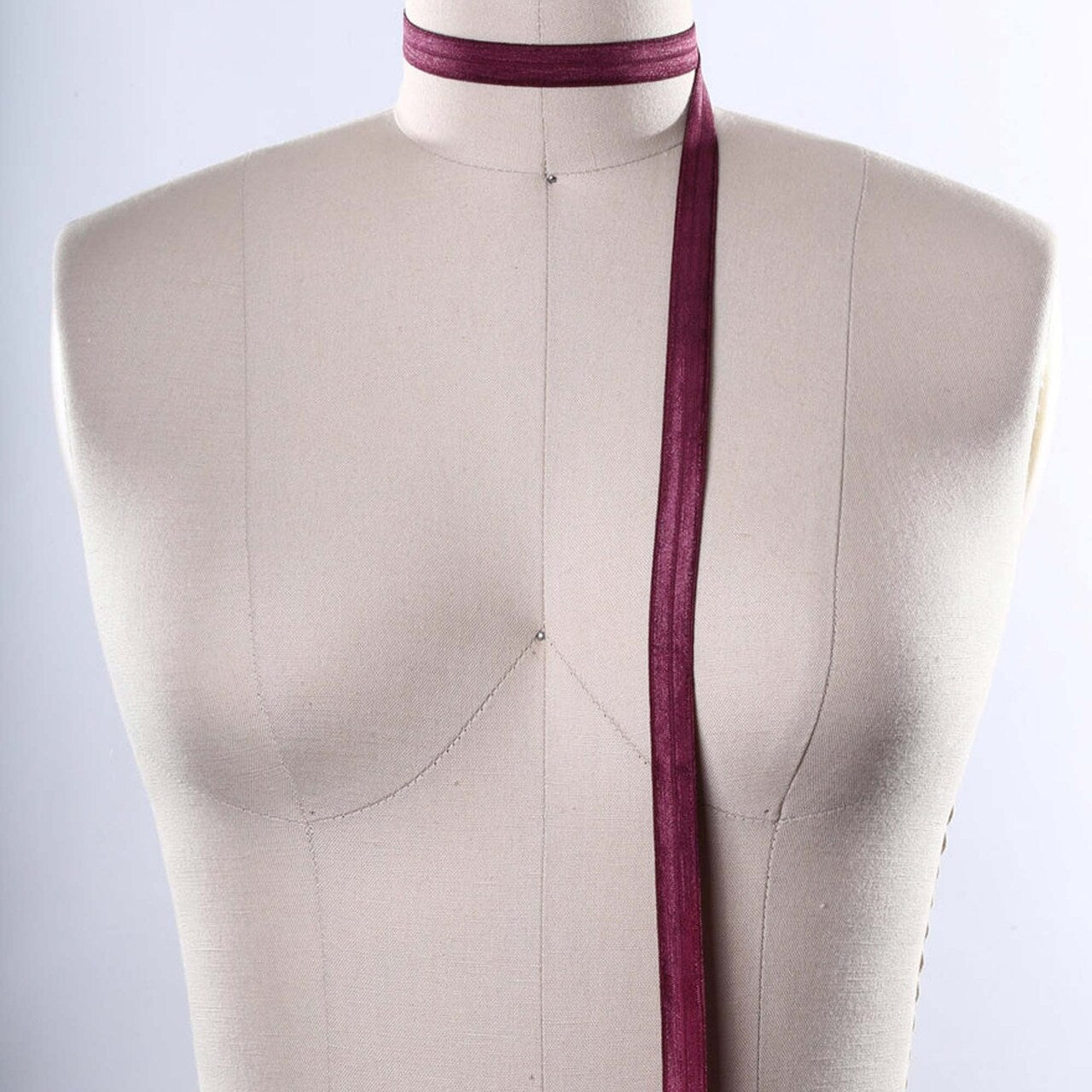 5/8" 3 Yards Deep Wine Burgundy Fold Over Elastic Trim Soft Stretch Bias Sewing