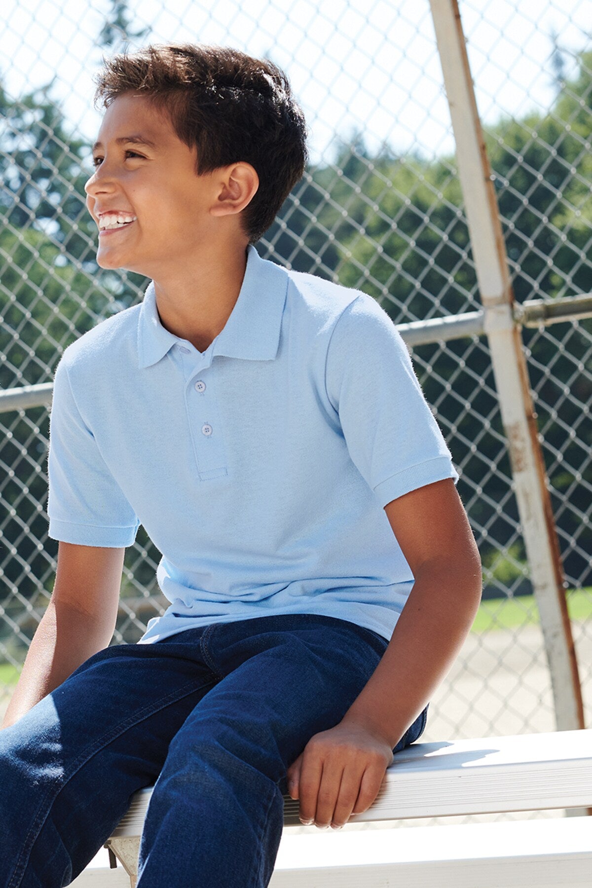 Youth Core Blend Jersey Knit Polo T-Shirt | RADYAN®