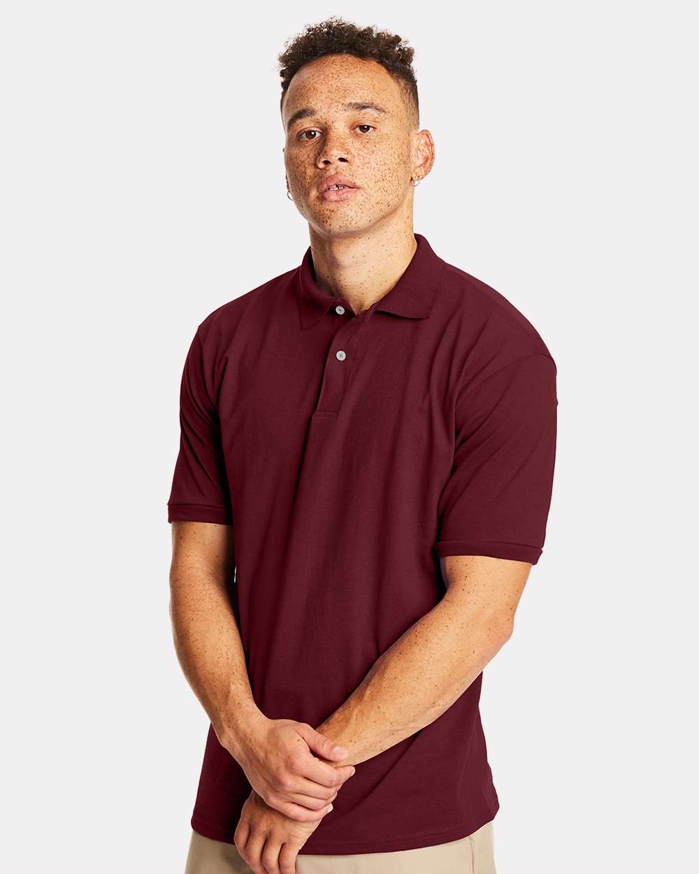 Hanes® Collared Ecosmart Jersey Polo T-shirt For Men