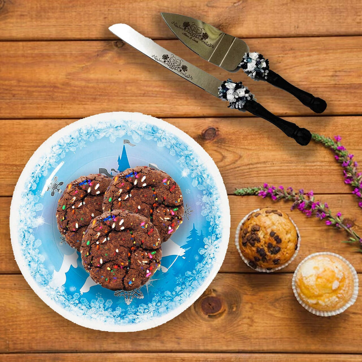 8 Ct. Winter Princess Ice Castle Paper Dessert Plates 7" Party Tableware