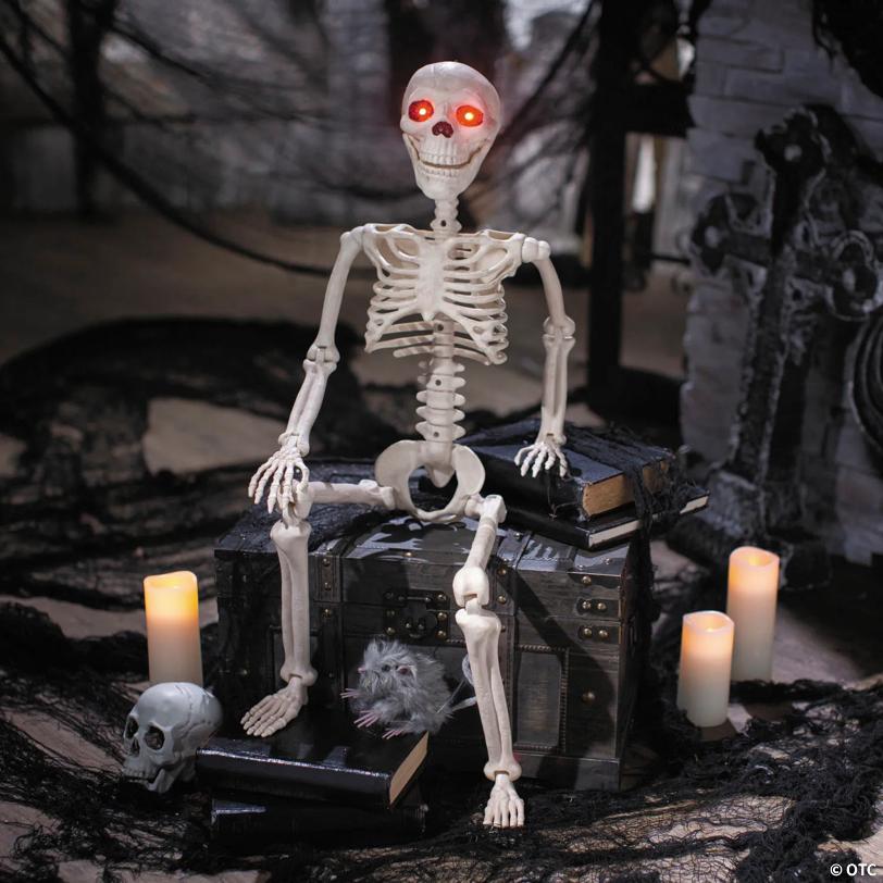 36" Animated Posable Skeleton Halloween Decoration
