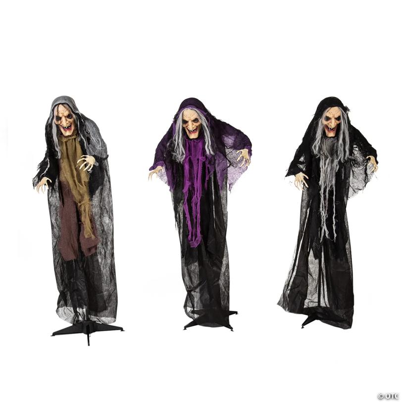 3.6 Ft. Halloween Creepy Old Witches Yard Decoration Set - 3 Pc.