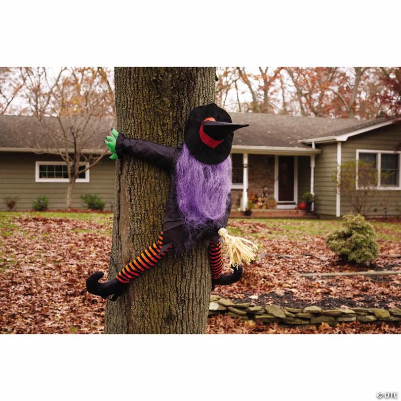 36" Wrong Way Witch Tree Hugger Outdoor Halloween Decoration