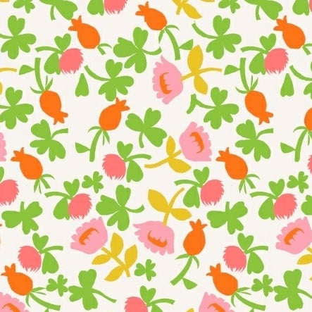 Cotton Knit Calico Floral Pink Colorway
