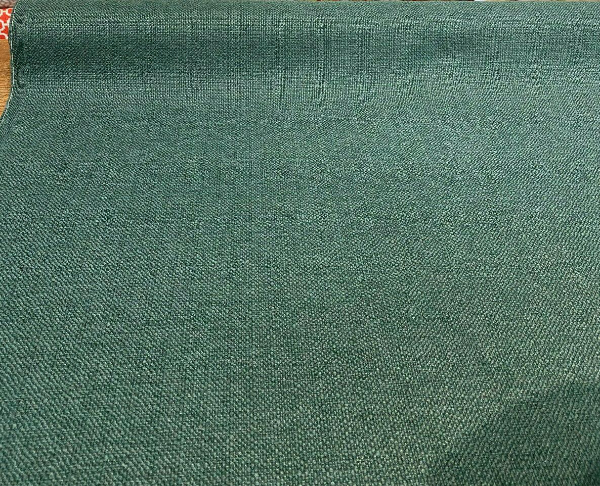 Sampson Aegean Green Chenille Performance Upholstery Fabric - Green, Solid, 58" Width (1 Yard)