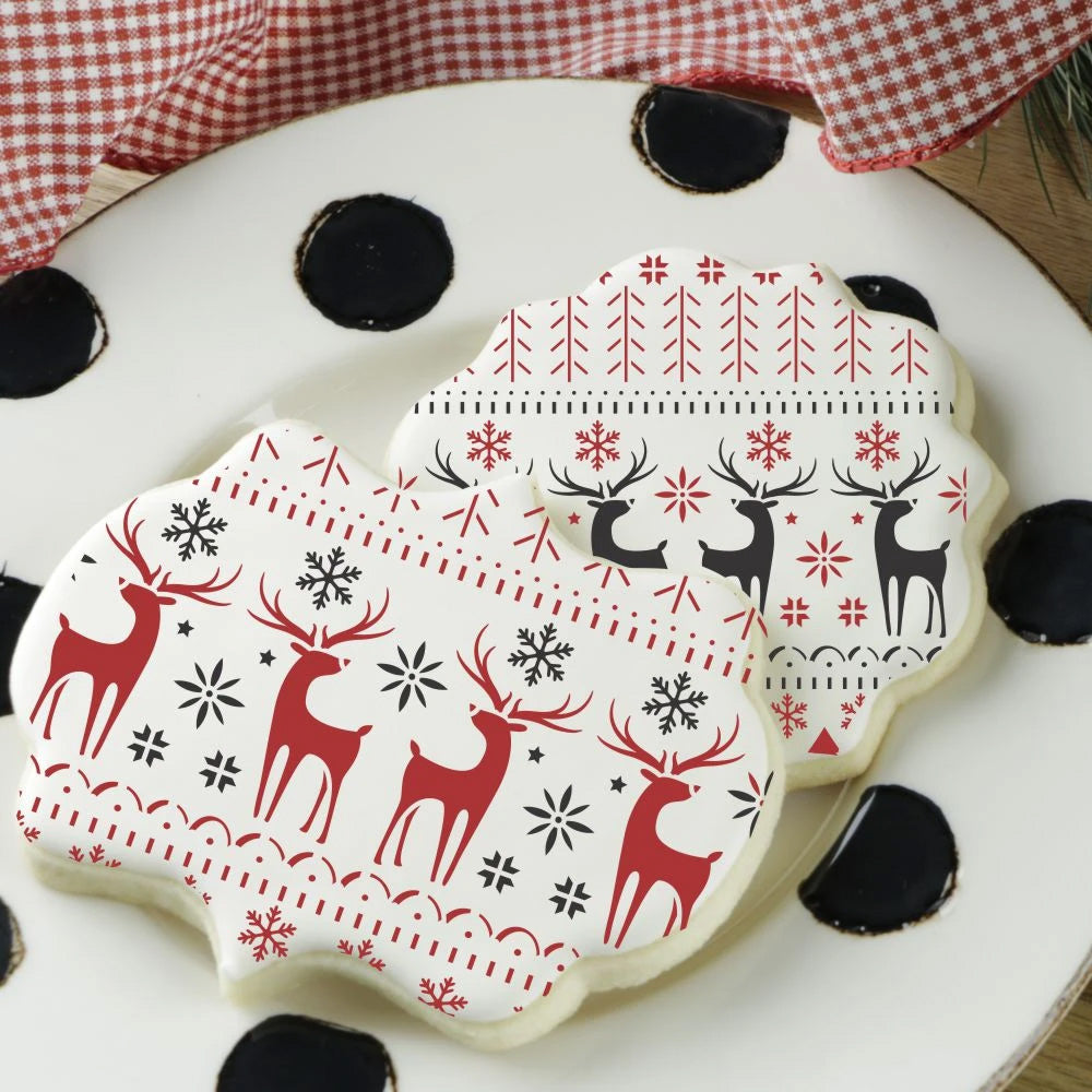 Confection Couture Nordic Christmas Sweater Background Cookie Stencil