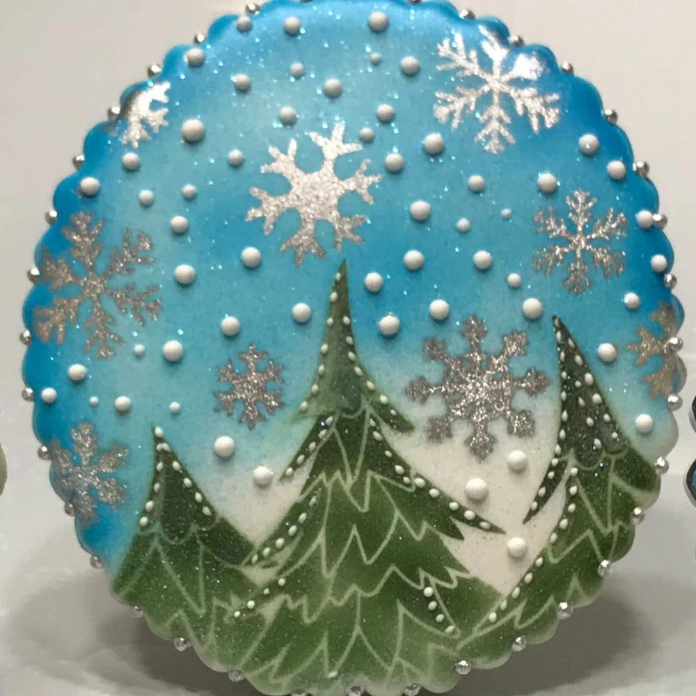 Confection Couture Prettier Plaques Winter Wonderland Background Stencil
