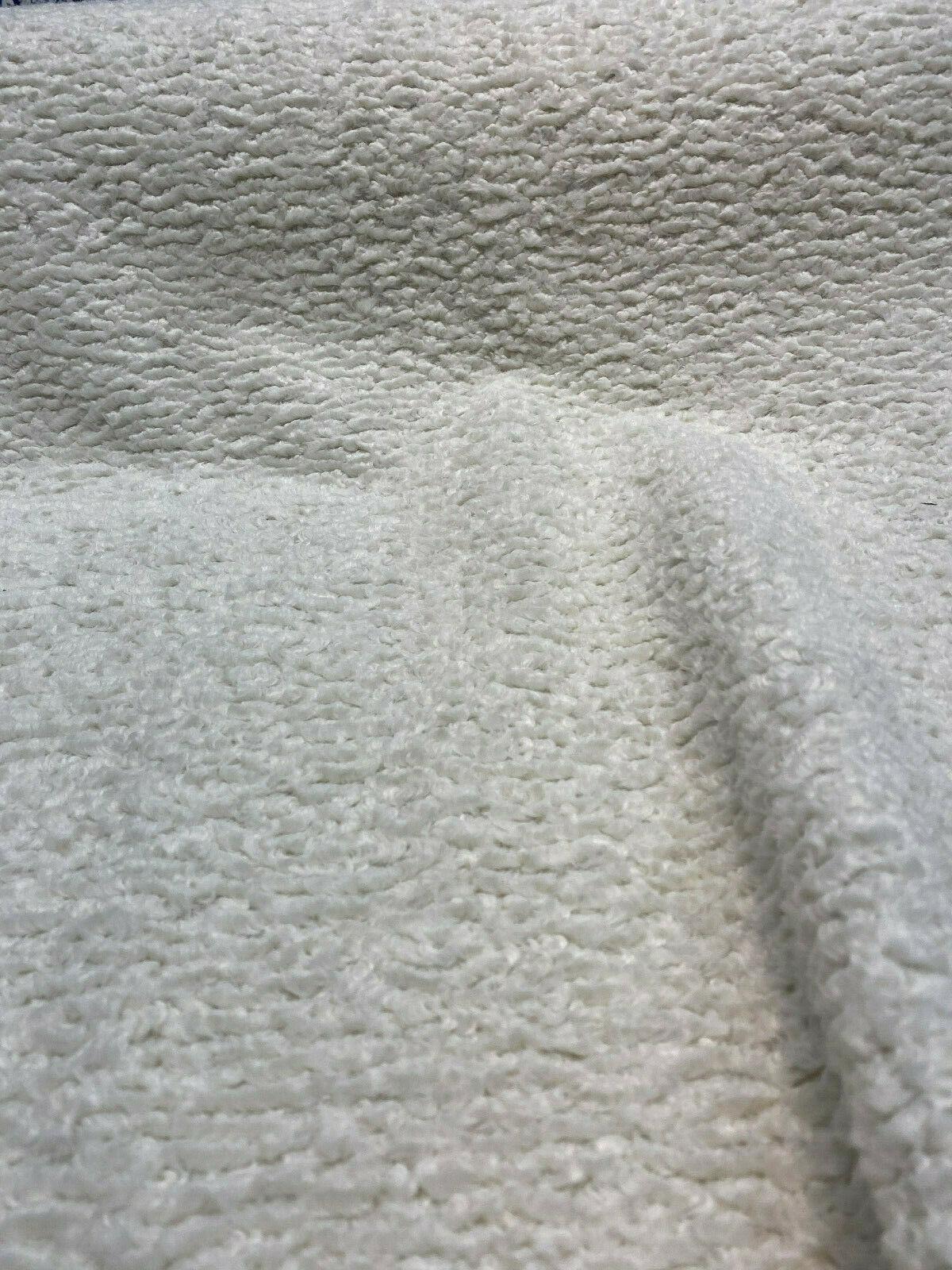 Italian Faux Sheepskin Polyester Fabric - Natural Faux Sheepskin, 60" Width (1 Yard)