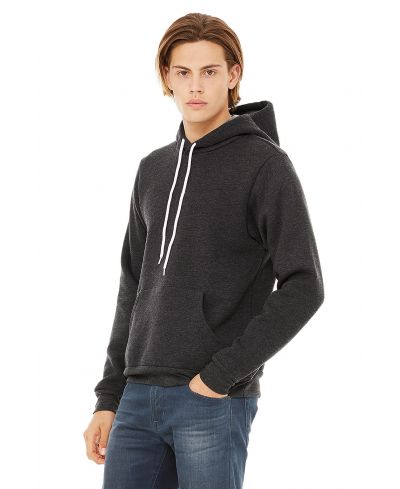 Bella Canvas 3719 Hoodie - Cotton Blend Fabric - Dark Grey Heather, Pullover, Unisex, Loose Fit (1 Piece)