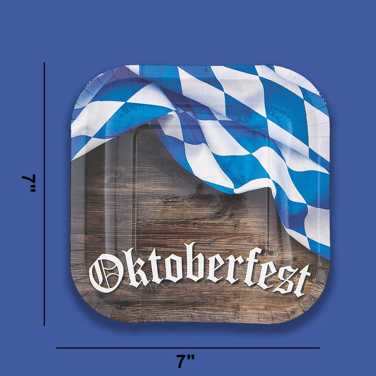 8 Ct. Oktoberfest Square Paper Dessert Plates 7"