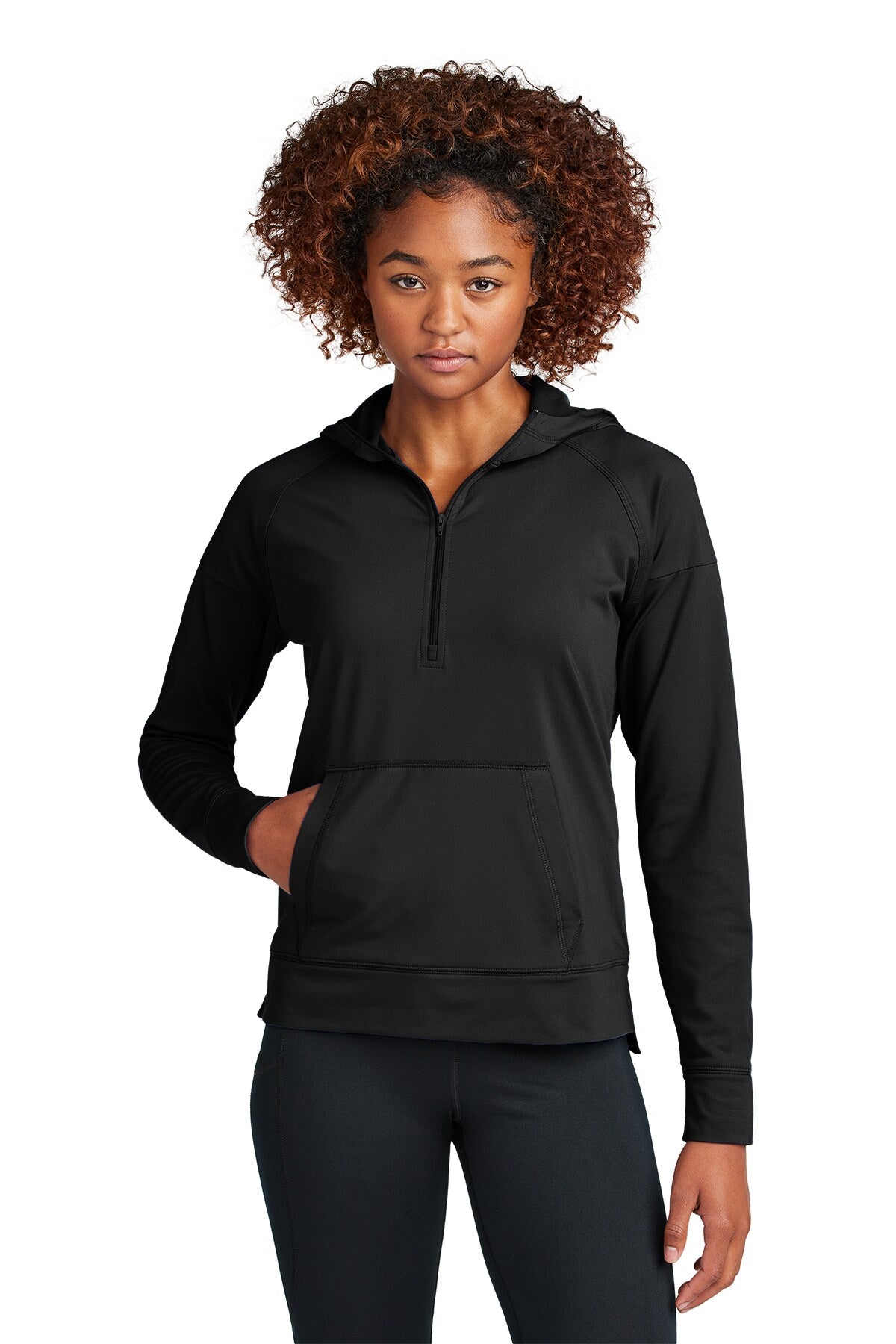 Sport-Tek® Ladies Stretch 1/2-Zip Hoodie