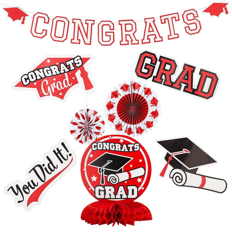 Green Congrats Grad Graduation Party Room Decorating Kit 11 Piece