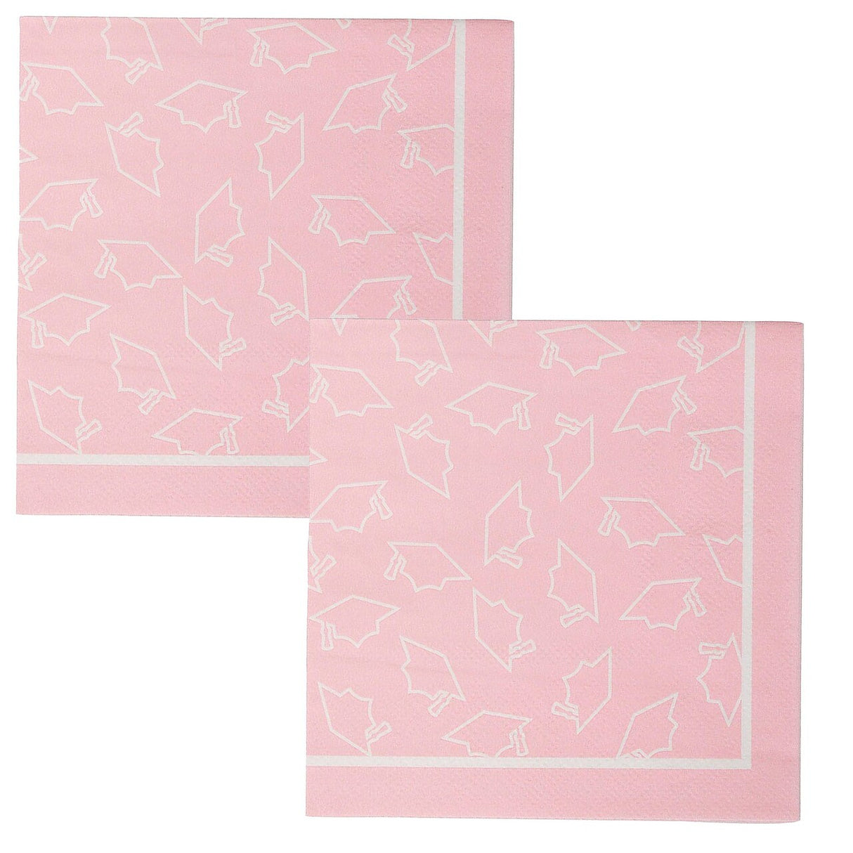 5" Bulk 50 Ct. Pink Graduation Disposable Paper Beverage Napkins