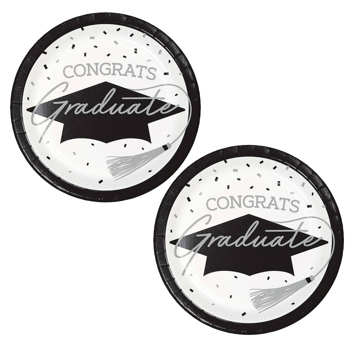Creative Converting School Spirit White Graduation Dessert Plates – 54ct