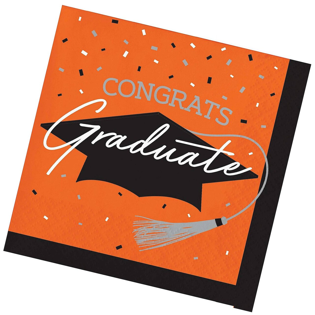 Creative Converting School Spirit Orange Graduation Beverage Napkins – 108ct