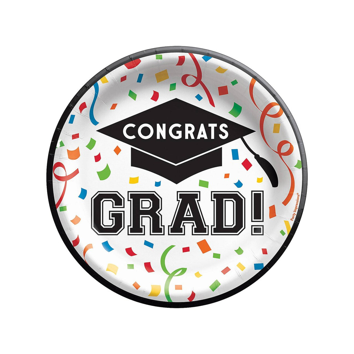 Congrats Grad 6 3/4" Round Disposable Dessert Plates – 8 Count