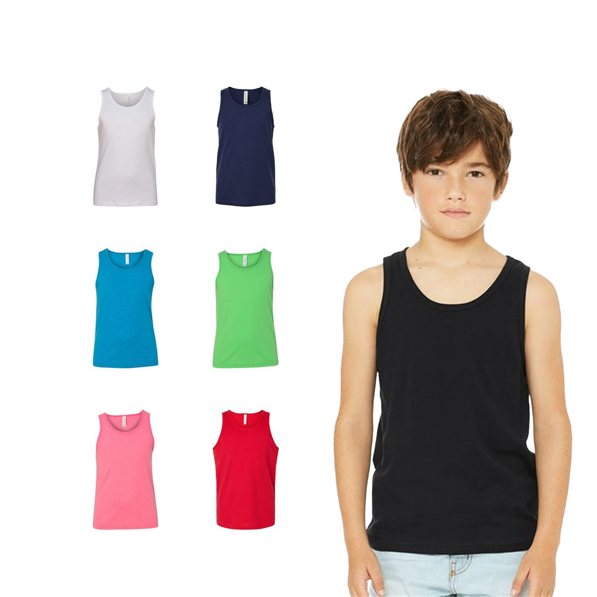 BELLA + CANVAS® Youth Jersey Crew Neck Tank Top - 3480Y