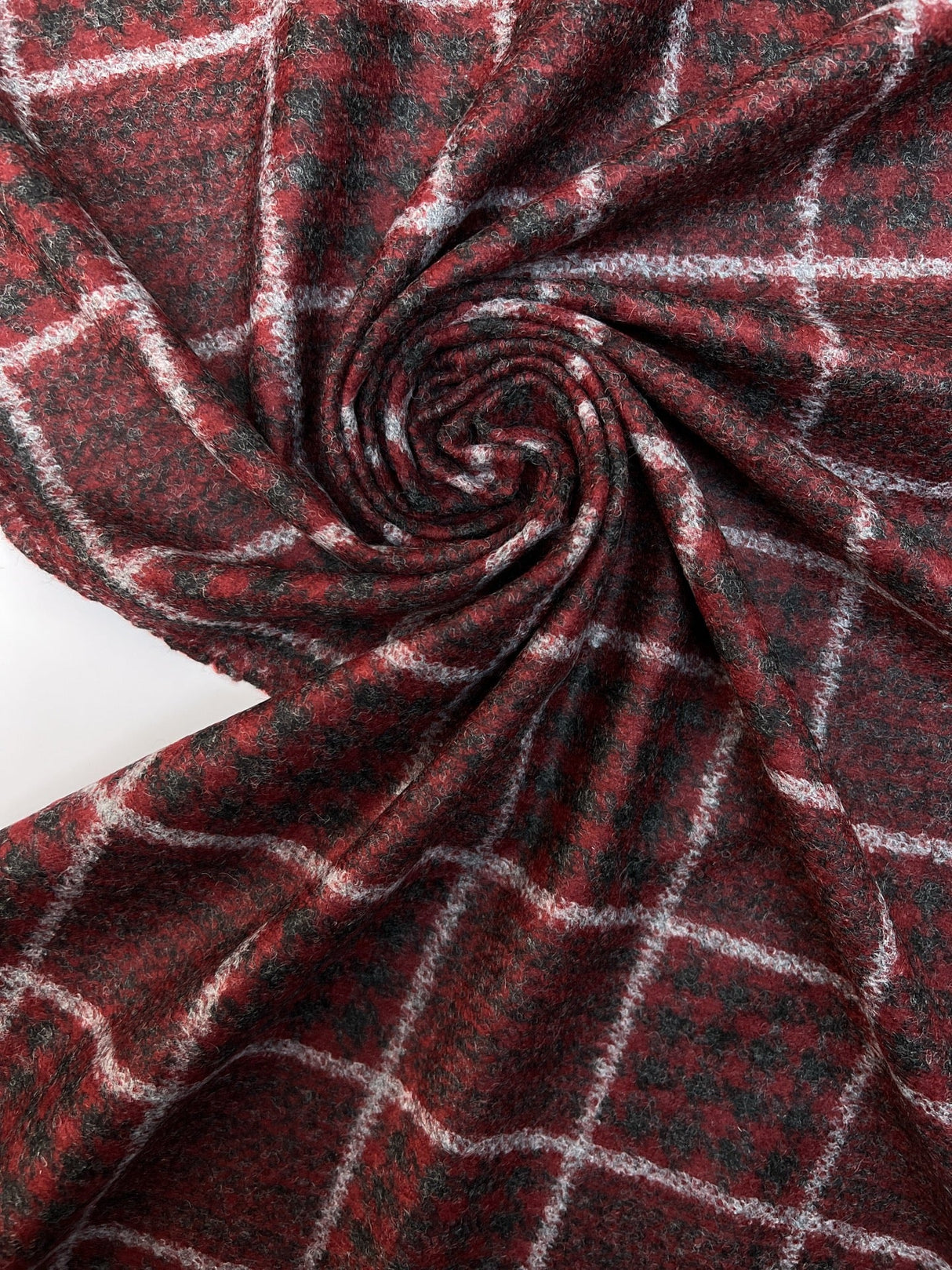 Wool Knitted Checked Fabric