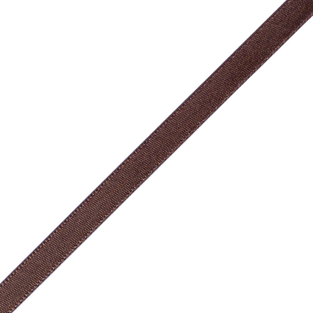 1/4" Brown Single Face Satin Ribbon