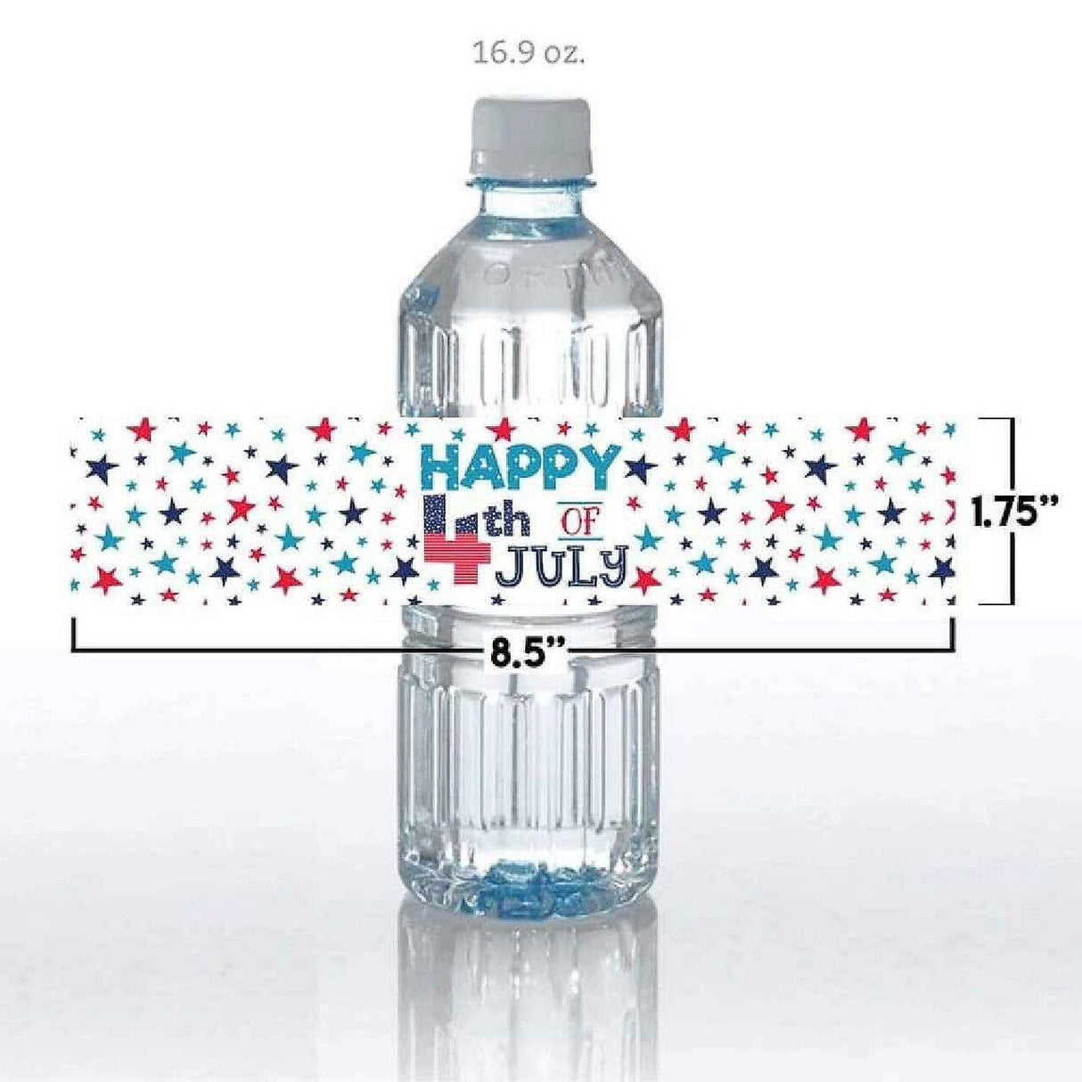 AmandaCreation 4th of July Party Water Bottle Wrappers 45 Pieces