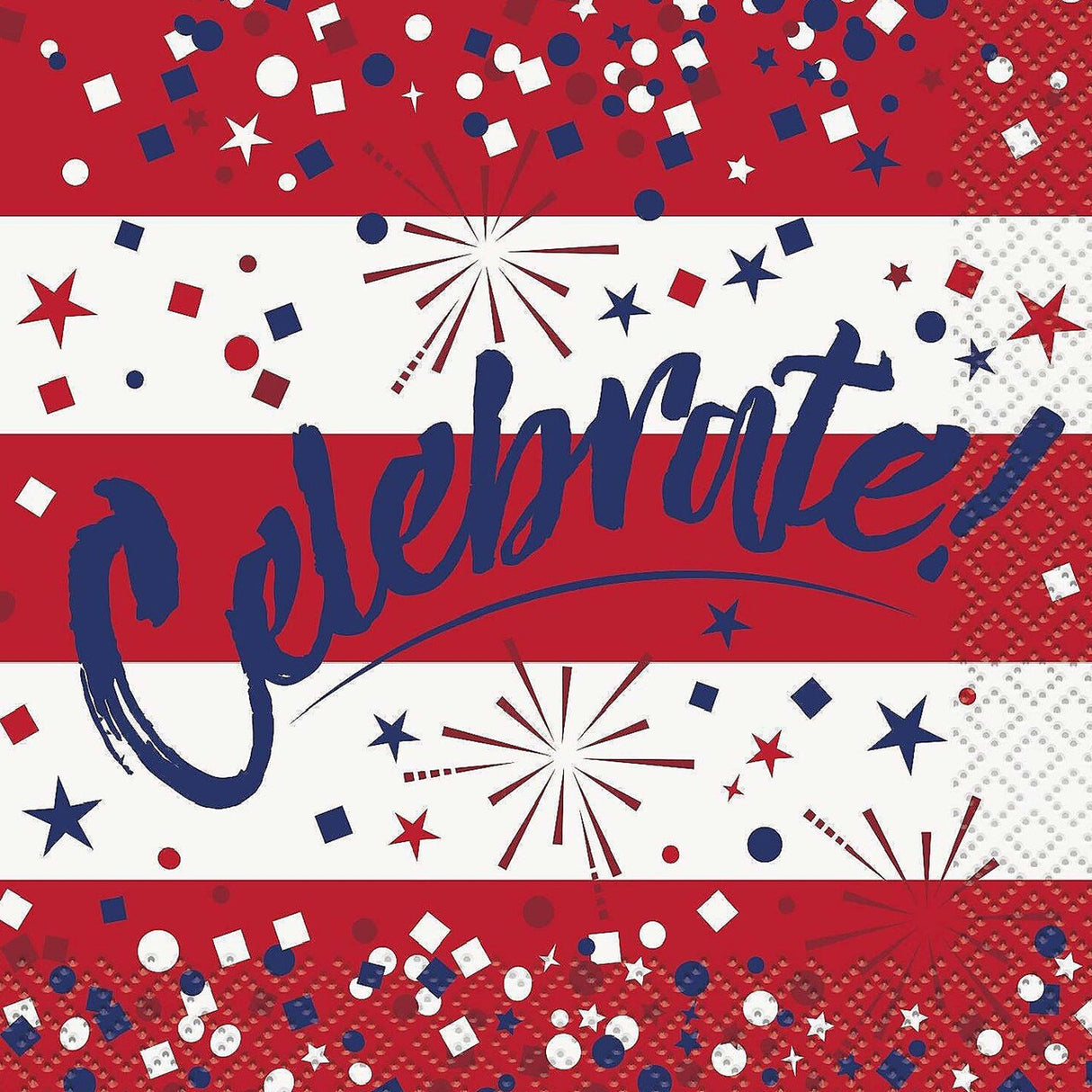 Celebrate Patriotic Beverage Napkins 16ct
