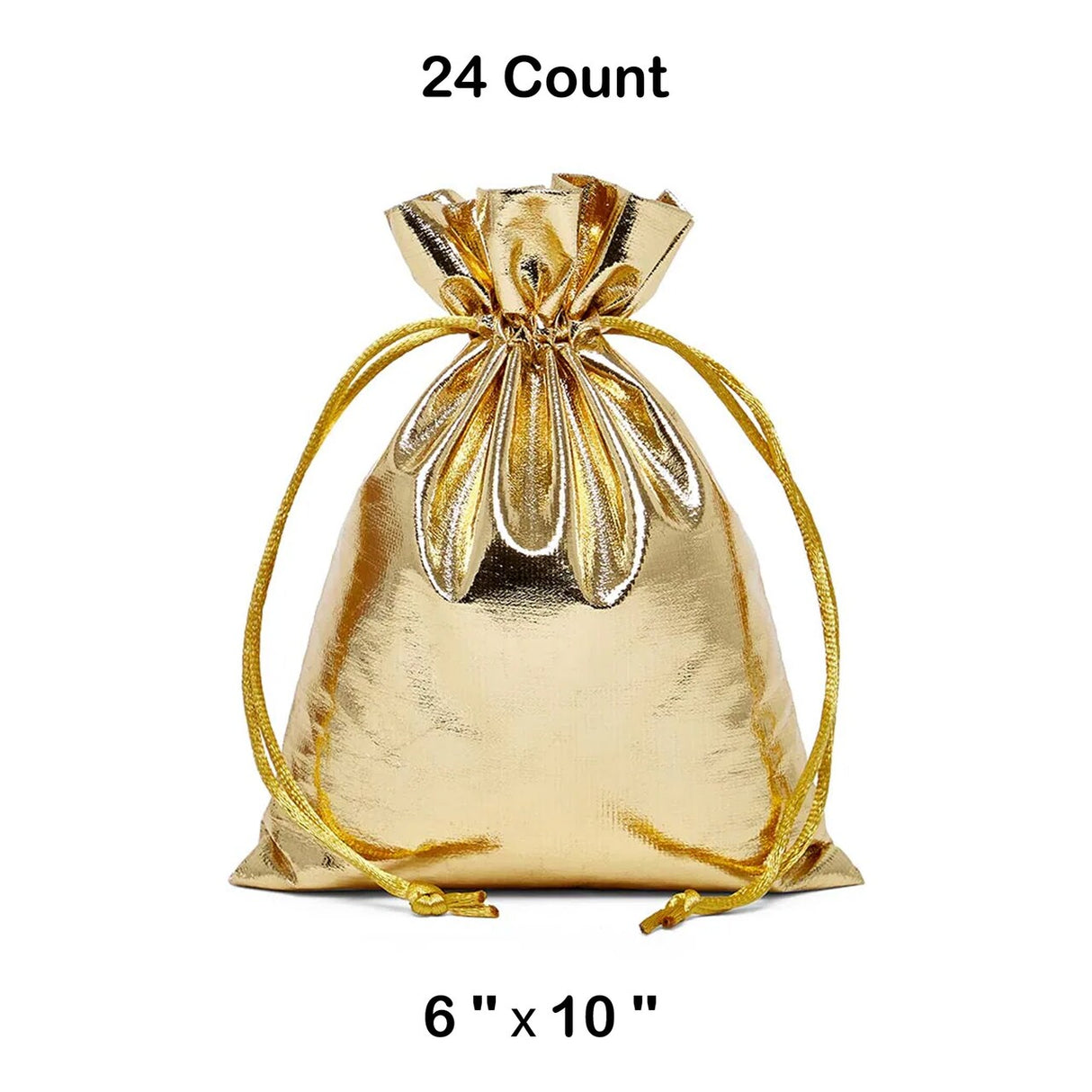 Metallic Lame Bags 6 '' x 10 '' Gold Color 12 EACH / PACKAGE