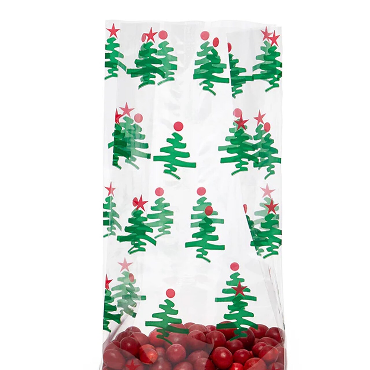 5” x 3” x 11.5” Holiday Cello Bags with Festive Patterns