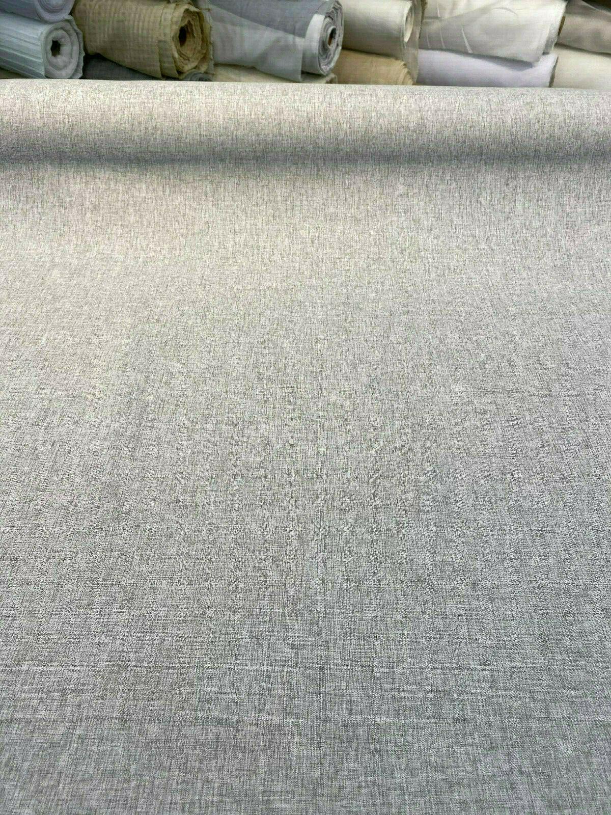 Gray Linen Blackout Polyester Fabric - Gray, 54" Width (1 Yard)