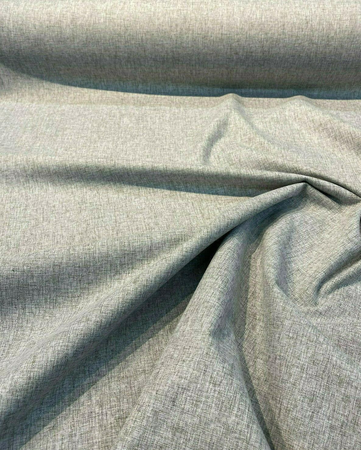 Gray Linen Blackout Polyester Fabric - Gray, 54" Width (1 Yard)