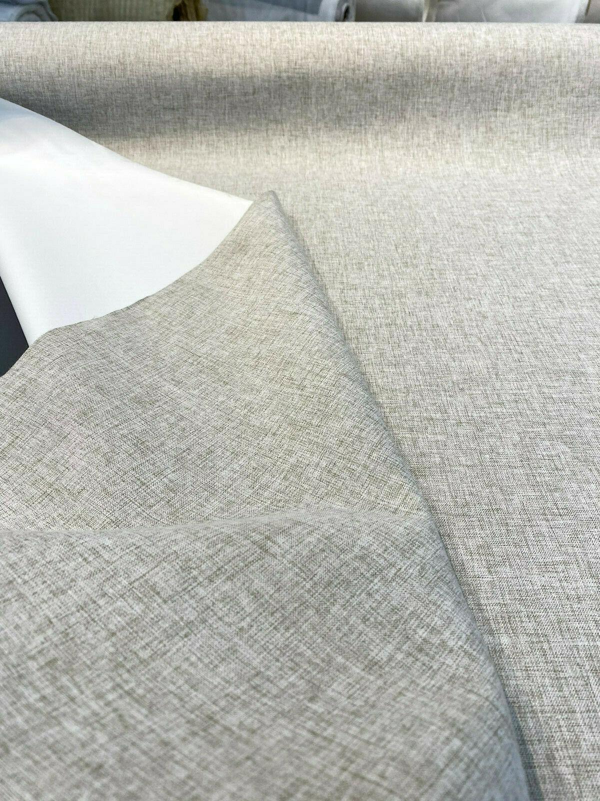 Taupe Linen Blackout Polyester Fabric - Taupe, Blackout, 54" Width (1 Yard)
