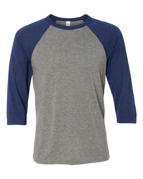 Bella + Canvas Unisex Three-Quarter Sleeve Baseball Tee