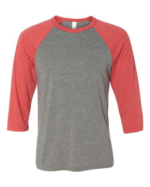 Bella + Canvas Unisex Three-Quarter Sleeve Baseball Tee