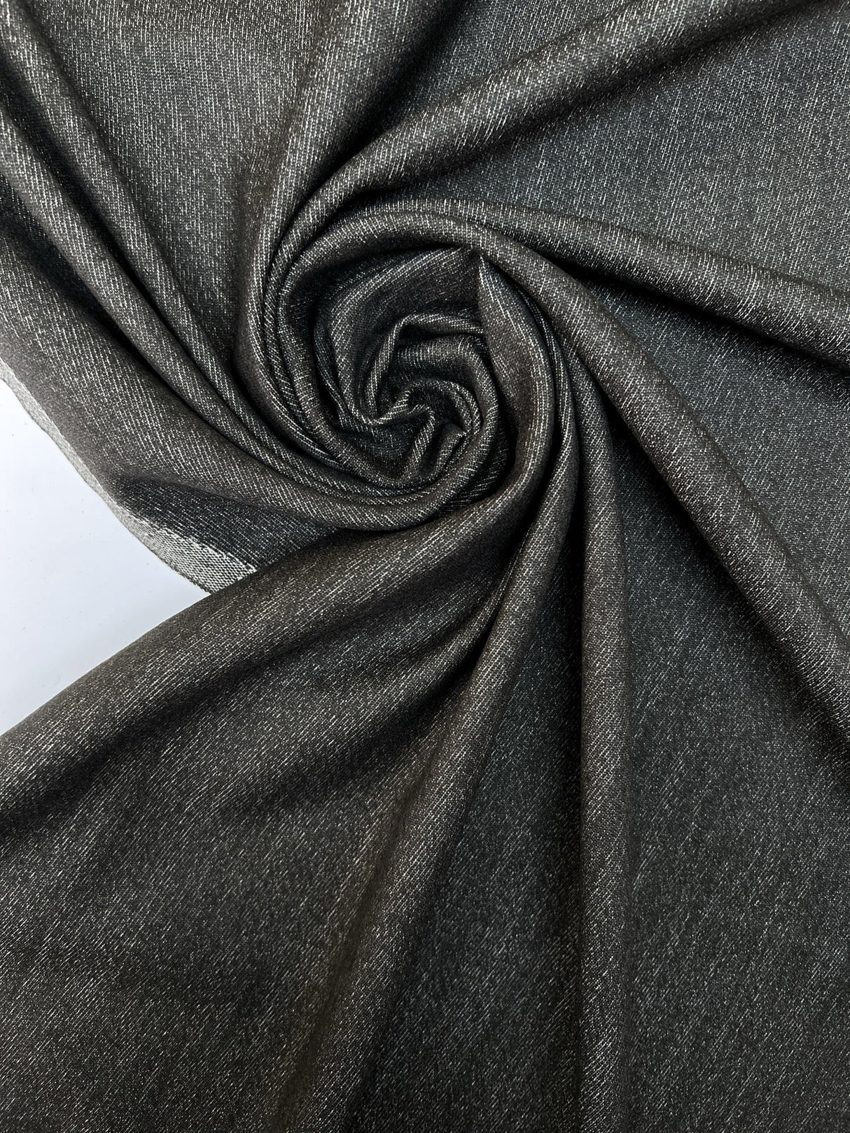 Wool Cotton Woven Melange Gray