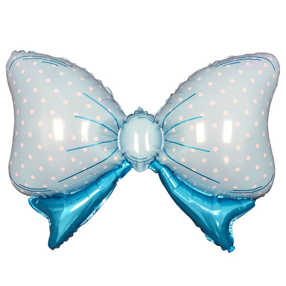 Baby Boy Polka Dot Blue Bow Foil Balloon