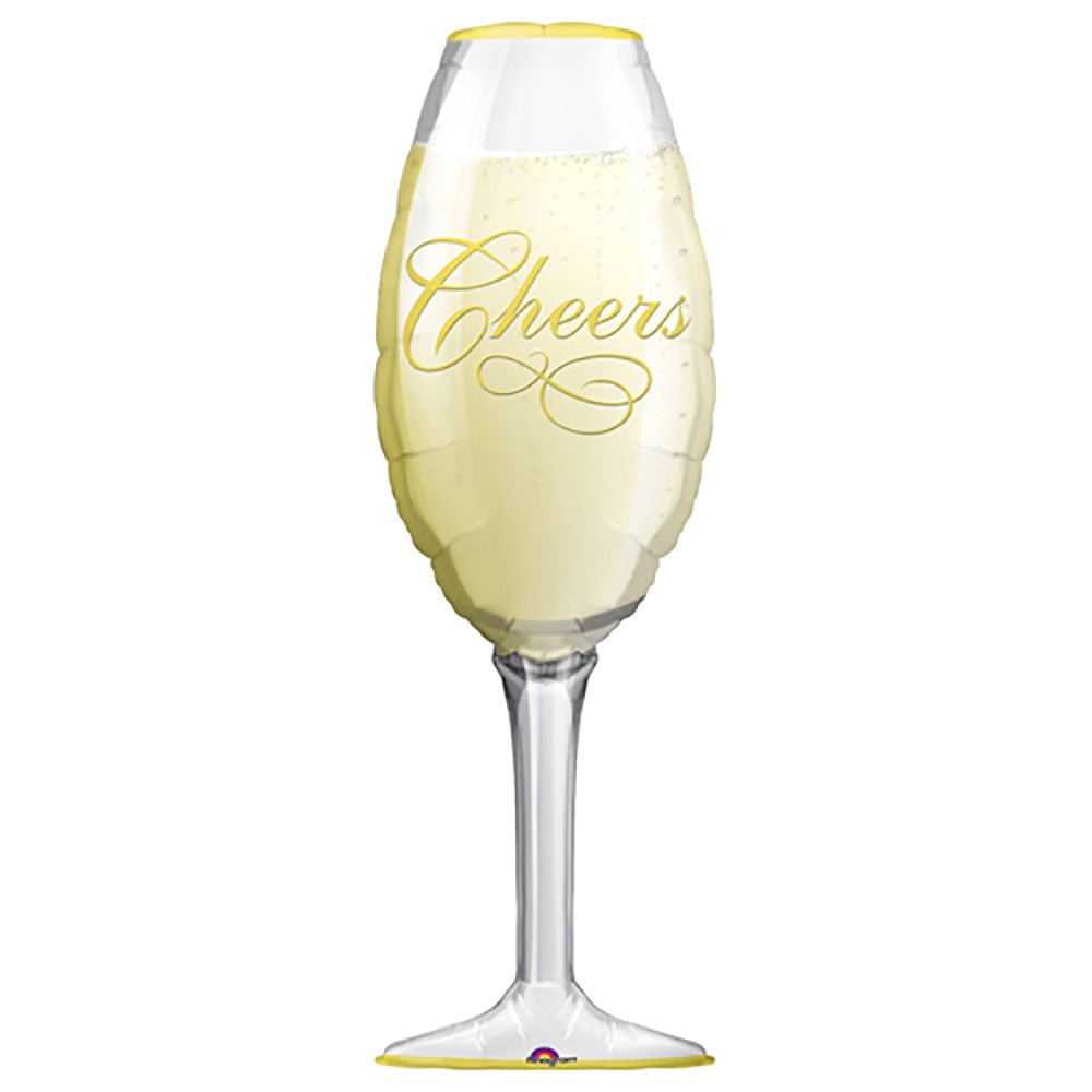 Foil Balloon 38 Inch Bubbly Cheers Wine Champagne Glass