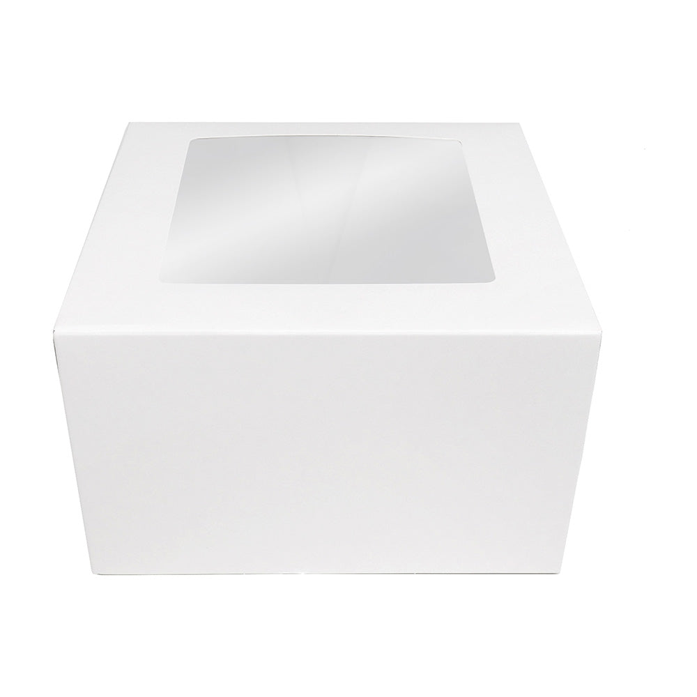 O'Creme White Pie Box with Window, 10" x 10" x 5" - Pack of 5