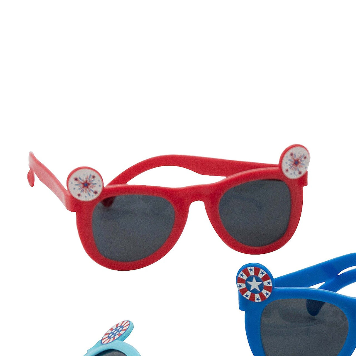 5" Kids Patriotic Fun Red, White & Blue Icon Sunglasses 12 Pc.