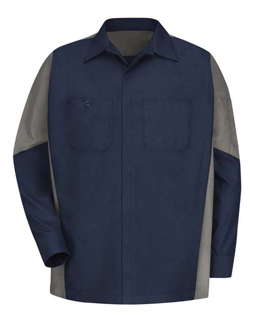 Red Kap Men's Long Sleeve Automotive Crew Shirt