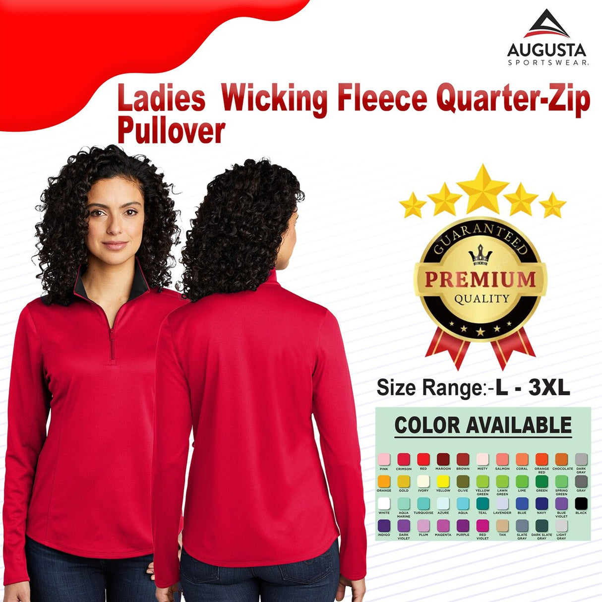 Augusta Sportswear® Ladies Wicking Fleece Quarter-Zip Pullover