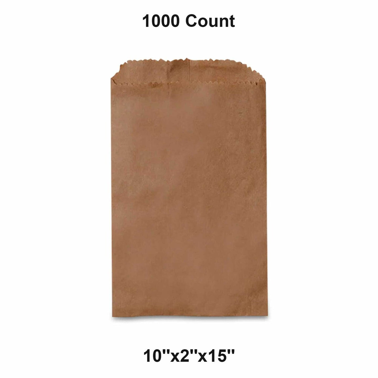 Flat Kraft Paper Bags 10" x 2" x 15"